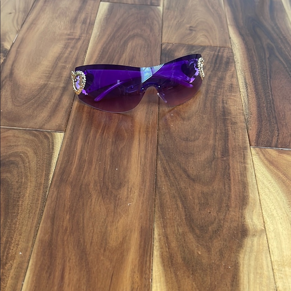 Purple Sunglasses with Gold Accents